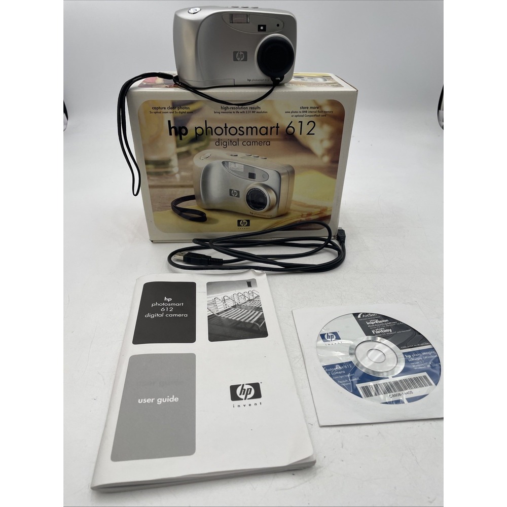 HP Photosmart 612 Digital Camera 3MP 2X Optical Zoom+Battery+SD Card+CD+Manual